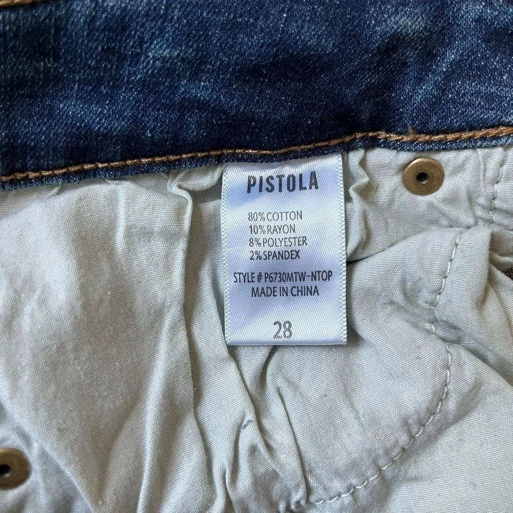 Pistola Distressed Mid Rise Skinny Ankle Cropped Jeans